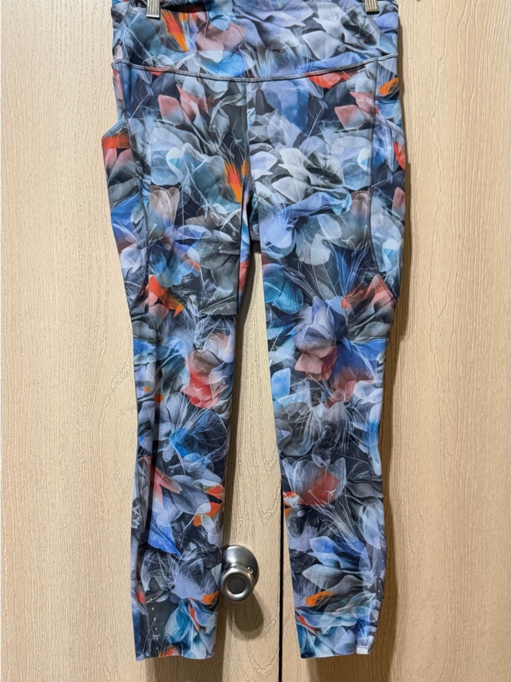 Lululemon Floral Abstract Activewear Leggings - Blue, Gray, Orange